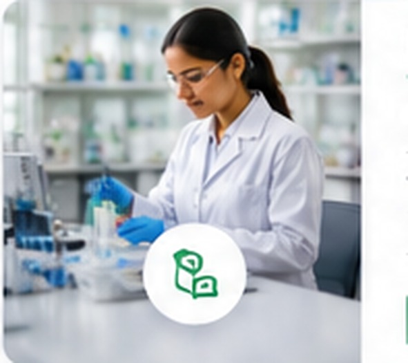 B.Pharm student in a pharmacy laboratory