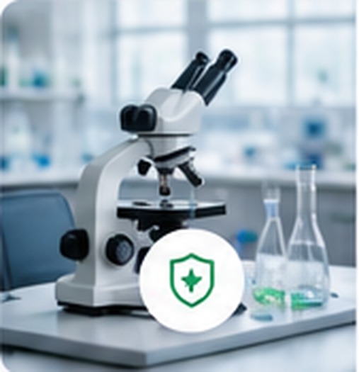 Microscope and pharmacy laboratory